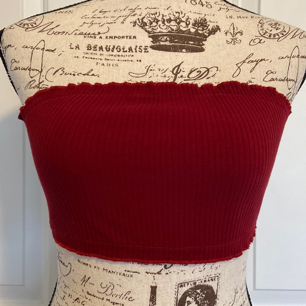 WOMEN’S RIBBED BANDEAU TOP